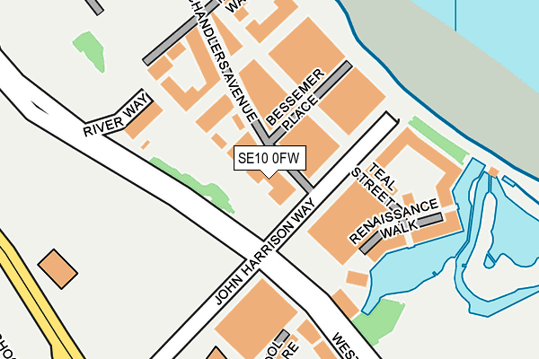 SE10 0FW map - OS OpenMap – Local (Ordnance Survey)