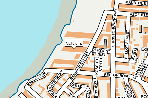 SE10 0FZ map - OS OpenMap – Local (Ordnance Survey)