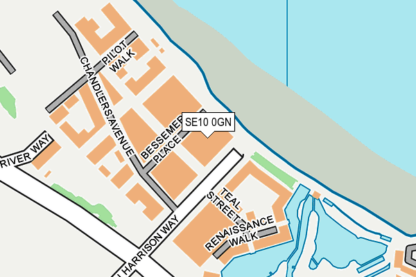 SE10 0GN map - OS OpenMap – Local (Ordnance Survey)