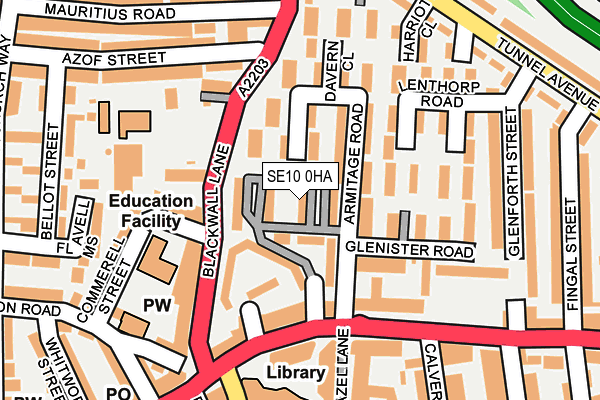 SE10 0HA map - OS OpenMap – Local (Ordnance Survey)