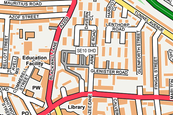 SE10 0HD map - OS OpenMap – Local (Ordnance Survey)