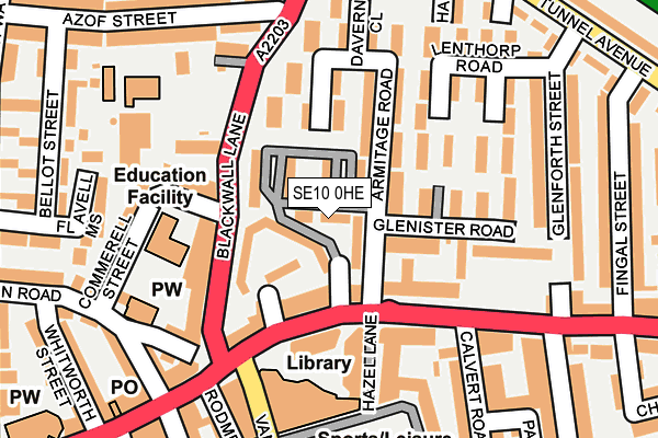 SE10 0HE map - OS OpenMap – Local (Ordnance Survey)