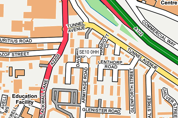 SE10 0HH map - OS OpenMap – Local (Ordnance Survey)