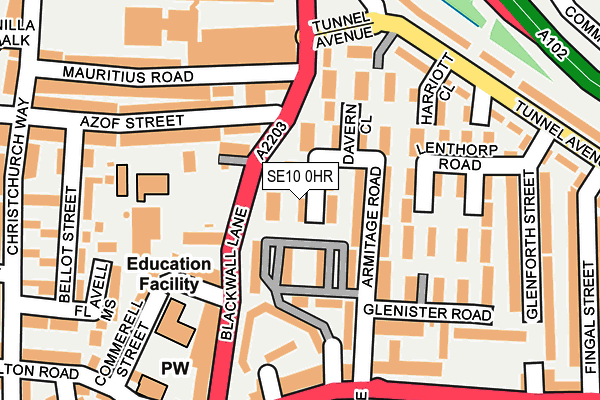 SE10 0HR map - OS OpenMap – Local (Ordnance Survey)