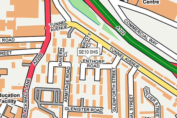 SE10 0HS map - OS OpenMap – Local (Ordnance Survey)