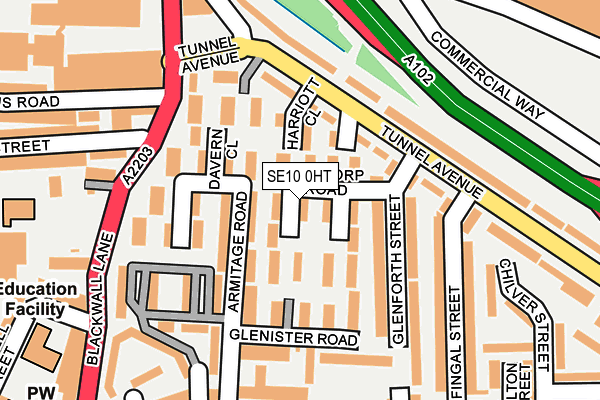 SE10 0HT map - OS OpenMap – Local (Ordnance Survey)