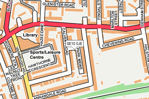 SE10 0JE map - OS OpenMap – Local (Ordnance Survey)