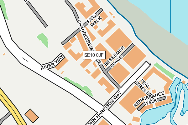 SE10 0JF map - OS OpenMap – Local (Ordnance Survey)