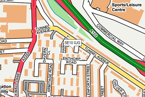 SE10 0JG map - OS OpenMap – Local (Ordnance Survey)