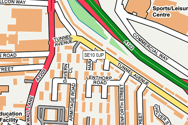 SE10 0JP map - OS OpenMap – Local (Ordnance Survey)