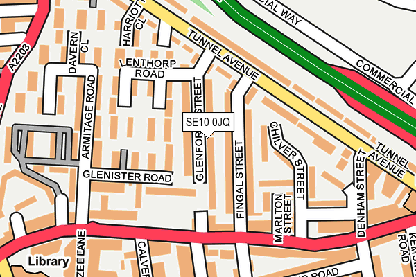 SE10 0JQ map - OS OpenMap – Local (Ordnance Survey)