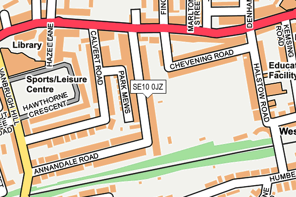 SE10 0JZ map - OS OpenMap – Local (Ordnance Survey)