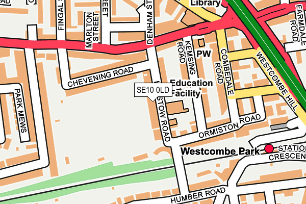 SE10 0LD map - OS OpenMap – Local (Ordnance Survey)