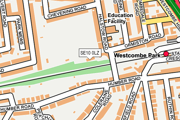 SE10 0LZ map - OS OpenMap – Local (Ordnance Survey)