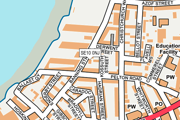 SE10 0NJ map - OS OpenMap – Local (Ordnance Survey)
