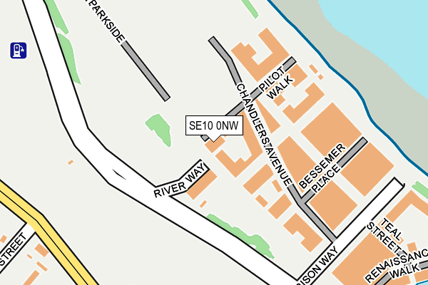 SE10 0NW map - OS OpenMap – Local (Ordnance Survey)