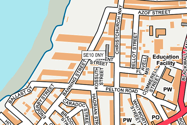 SE10 0NY map - OS OpenMap – Local (Ordnance Survey)