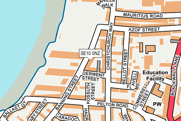 SE10 0NZ map - OS OpenMap – Local (Ordnance Survey)