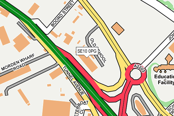 SE10 0PG map - OS OpenMap – Local (Ordnance Survey)