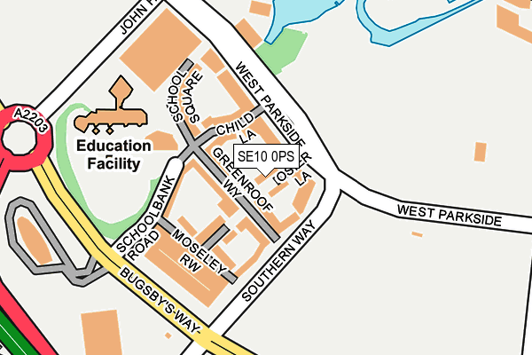 SE10 0PS map - OS OpenMap – Local (Ordnance Survey)
