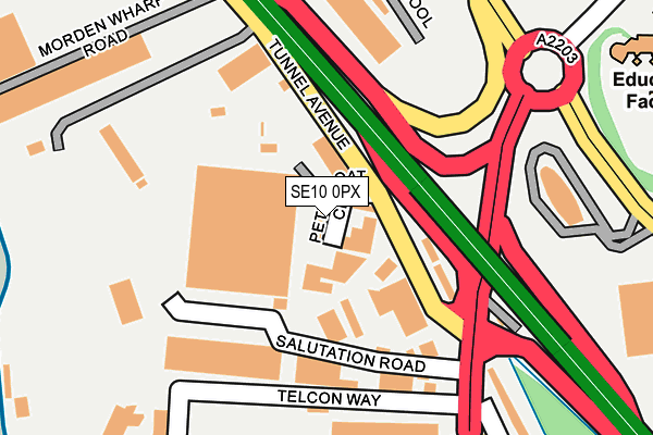 SE10 0PX map - OS OpenMap – Local (Ordnance Survey)