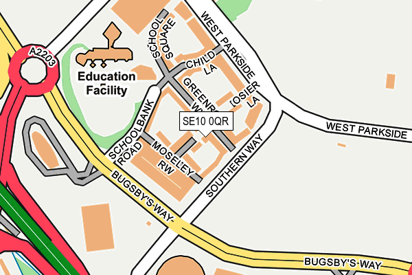 SE10 0QR map - OS OpenMap – Local (Ordnance Survey)