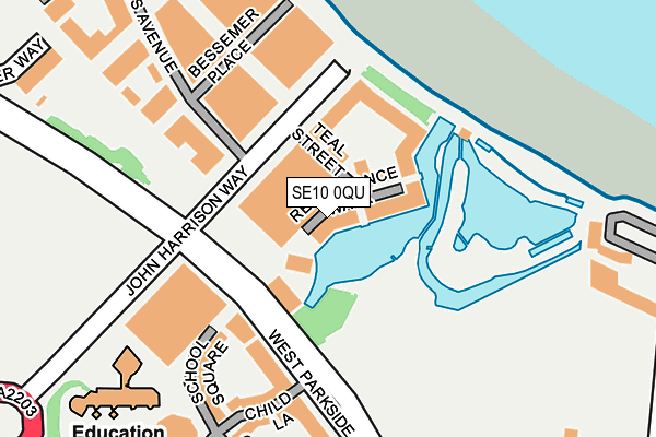 SE10 0QU map - OS OpenMap – Local (Ordnance Survey)