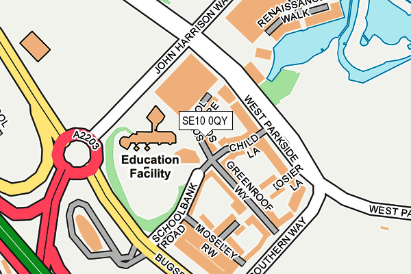 SE10 0QY map - OS OpenMap – Local (Ordnance Survey)
