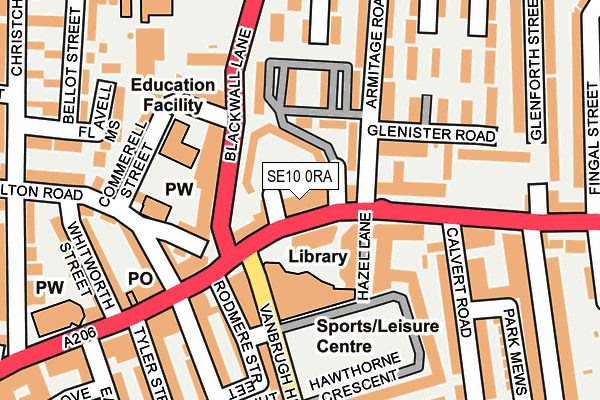 SE10 0RA map - OS OpenMap – Local (Ordnance Survey)