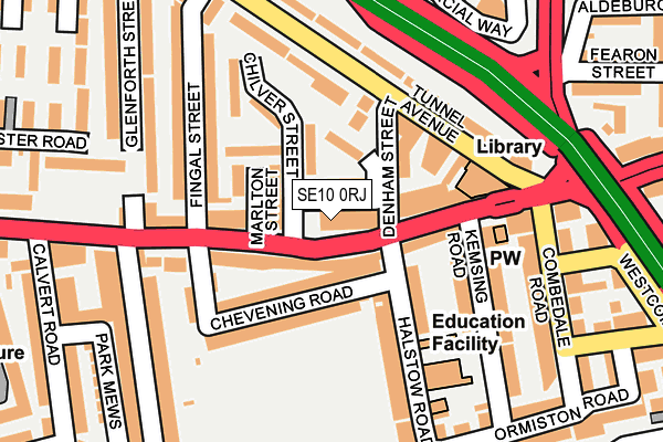 SE10 0RJ map - OS OpenMap – Local (Ordnance Survey)