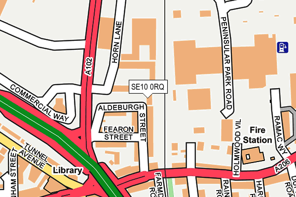 SE10 0RQ map - OS OpenMap – Local (Ordnance Survey)
