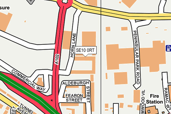 SE10 0RT map - OS OpenMap – Local (Ordnance Survey)