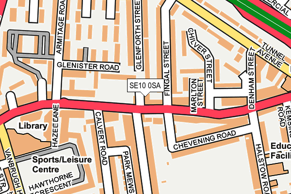 SE10 0SA map - OS OpenMap – Local (Ordnance Survey)