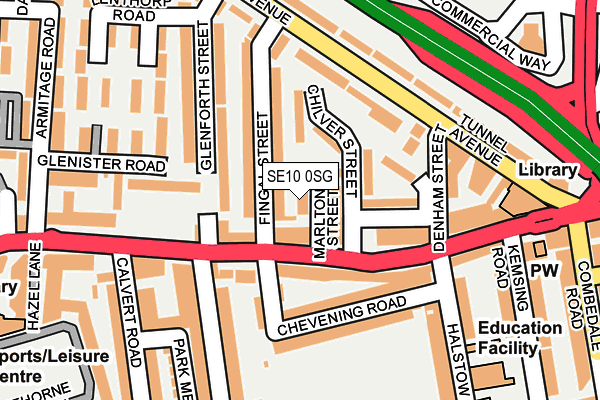 SE10 0SG map - OS OpenMap – Local (Ordnance Survey)