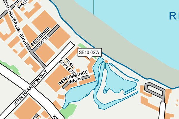 SE10 0SW map - OS OpenMap – Local (Ordnance Survey)