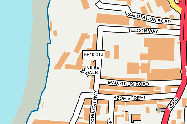 SE10 0TJ map - OS OpenMap – Local (Ordnance Survey)