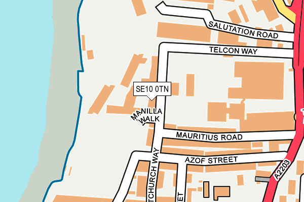 SE10 0TN map - OS OpenMap – Local (Ordnance Survey)