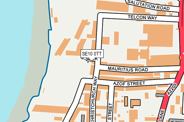 SE10 0TT map - OS OpenMap – Local (Ordnance Survey)