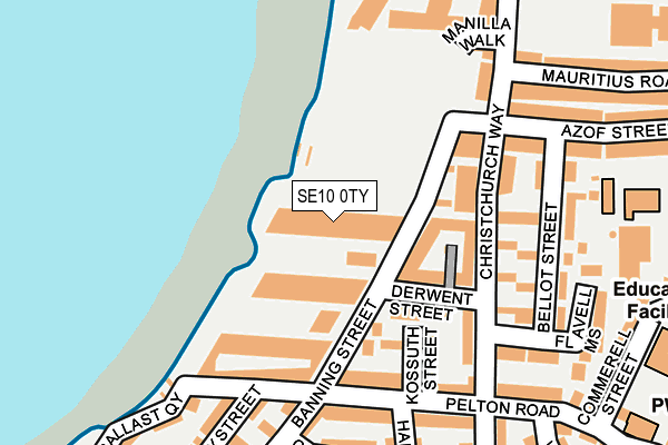 SE10 0TY map - OS OpenMap – Local (Ordnance Survey)