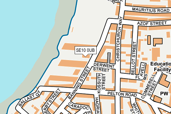 SE10 0UB map - OS OpenMap – Local (Ordnance Survey)