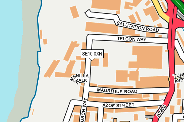 SE10 0XN map - OS OpenMap – Local (Ordnance Survey)