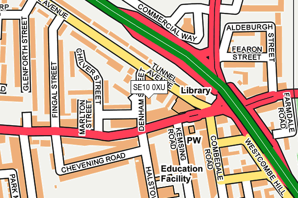 SE10 0XU map - OS OpenMap – Local (Ordnance Survey)