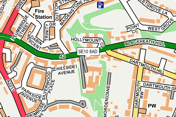 SE10 8AD map - OS OpenMap – Local (Ordnance Survey)