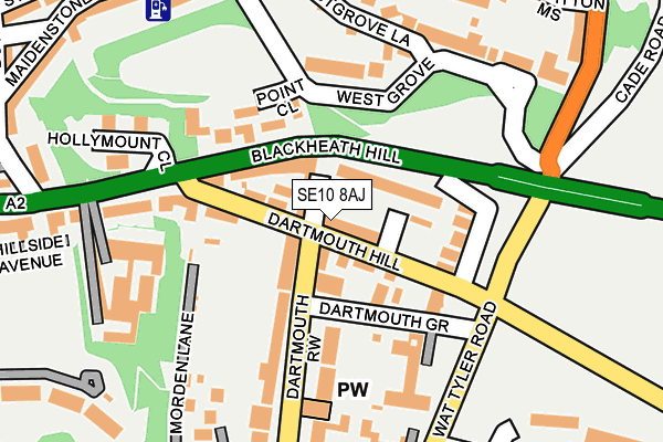 SE10 8AJ map - OS OpenMap – Local (Ordnance Survey)