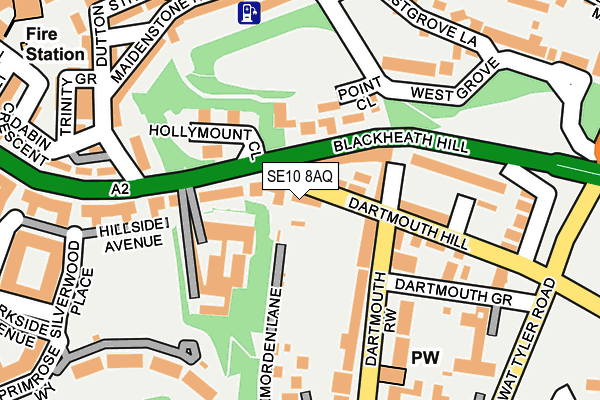 SE10 8AQ map - OS OpenMap – Local (Ordnance Survey)