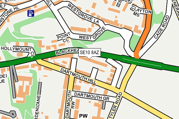 SE10 8AZ map - OS OpenMap – Local (Ordnance Survey)