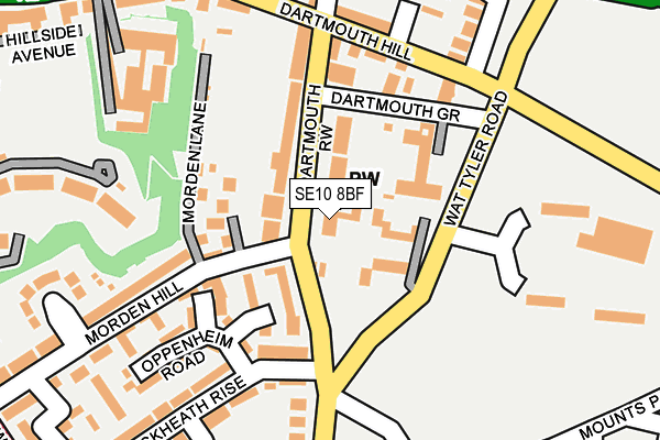 SE10 8BF map - OS OpenMap – Local (Ordnance Survey)