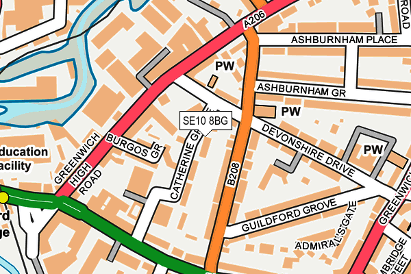 SE10 8BG map - OS OpenMap – Local (Ordnance Survey)