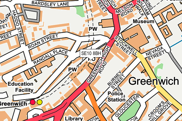 SE10 8BH map - OS OpenMap – Local (Ordnance Survey)