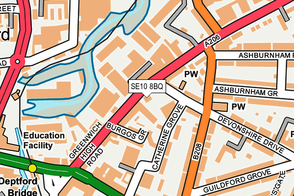 SE10 8BQ map - OS OpenMap – Local (Ordnance Survey)